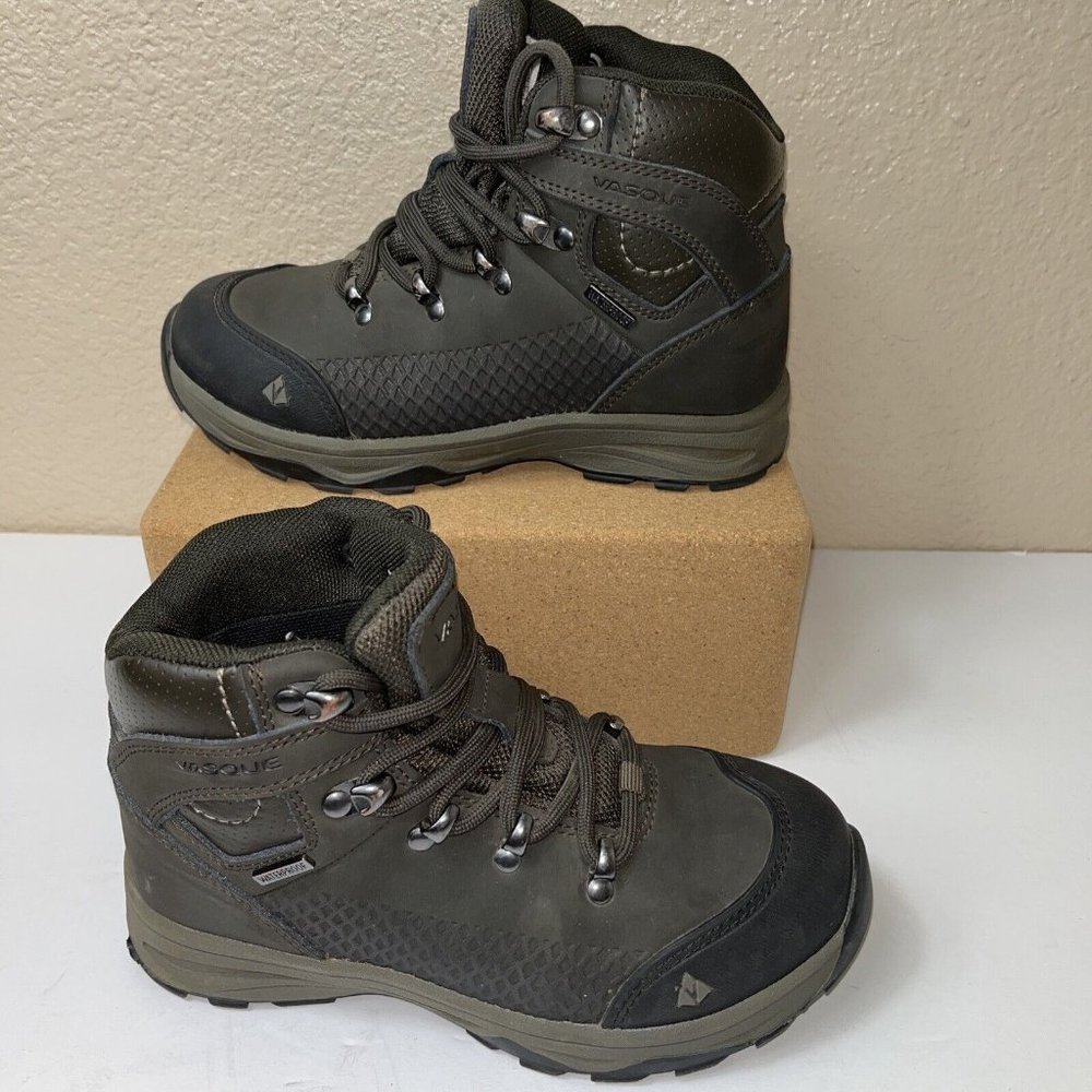 Vasque St. Elias Hiking Boots Shoes Kids Size 1 Leather Waterproof Gray